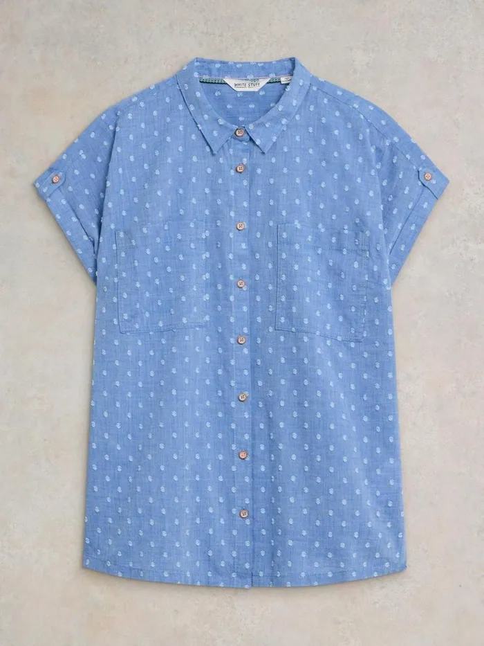 White Stuff TOPS and TEES Ellie Organic Cotton Shirt Blue Multi 8211 Women White Stuff TOPS and TEES Ellie Organic Cotton Shirt Blue Multi 8211 Women