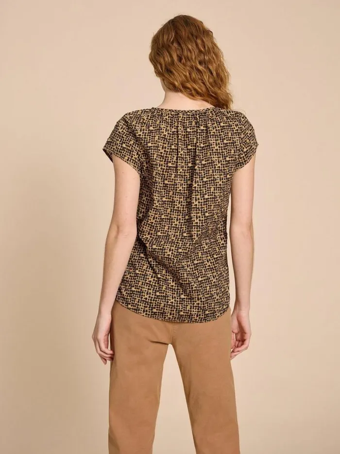 White Stuff TOPS and TEES Keri Cotton Organic Top Black Print 8211 Women White Stuff TOPS and TEES Keri Cotton Organic Top Black Print 8211 Women