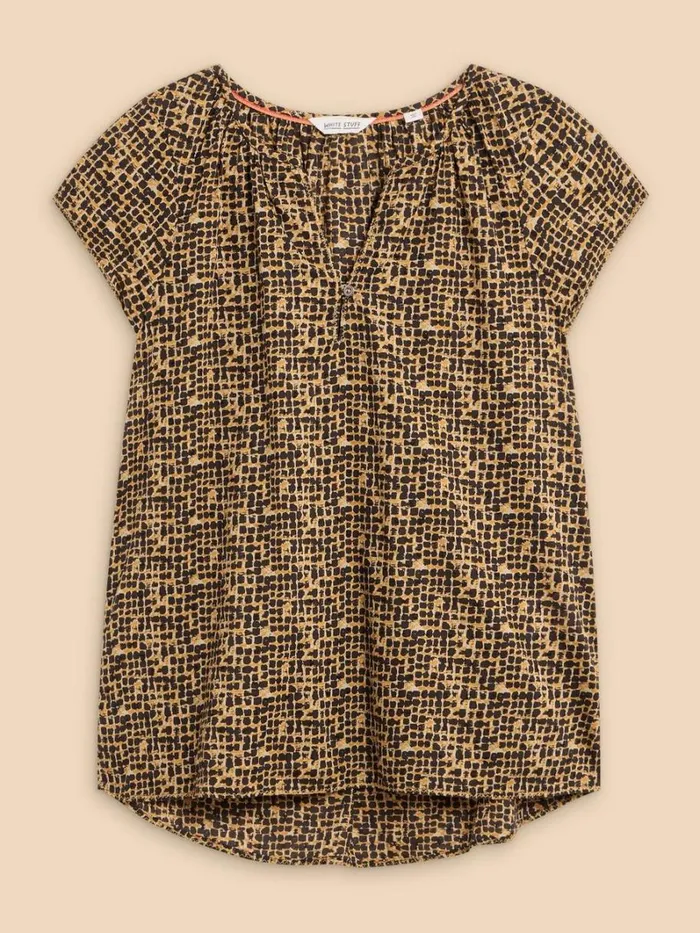 White Stuff TOPS and TEES Keri Cotton Organic Top Black Print 8211 Women White Stuff TOPS and TEES Keri Cotton Organic Top Black Print 8211 Women