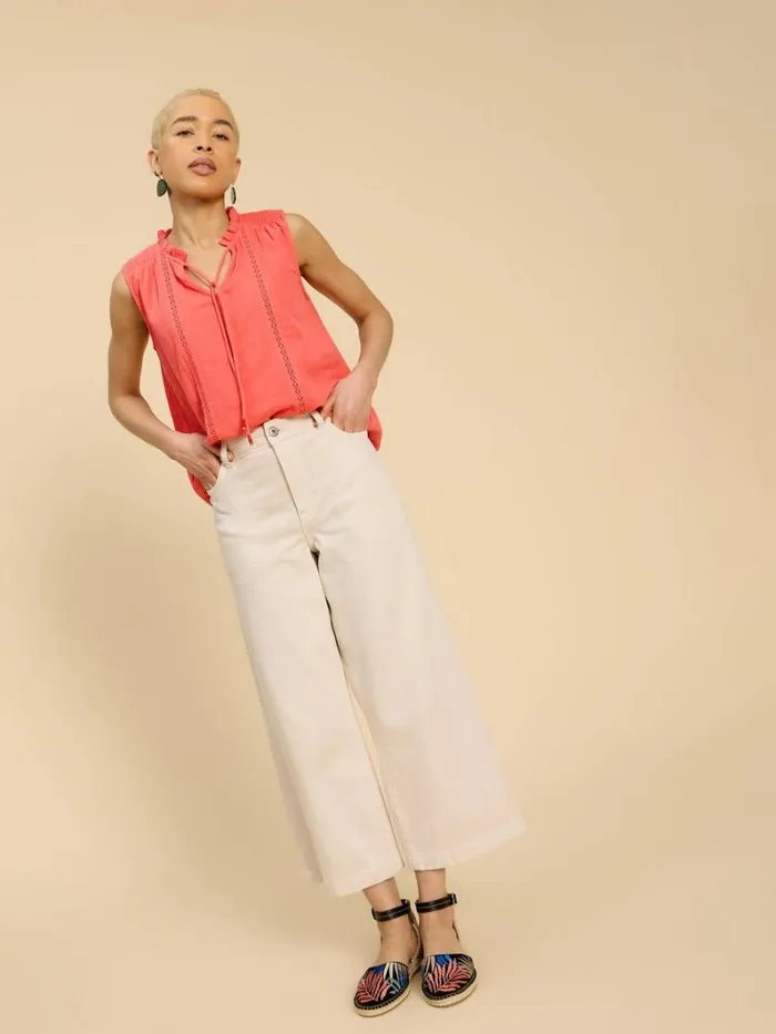 White Stuff TOPS and TEES Lottie Double Cloth Vest Mid Pink 8211 Women