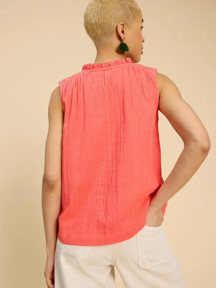 White Stuff TOPS and TEES Lottie Double Cloth Vest Mid Pink 8211 Women