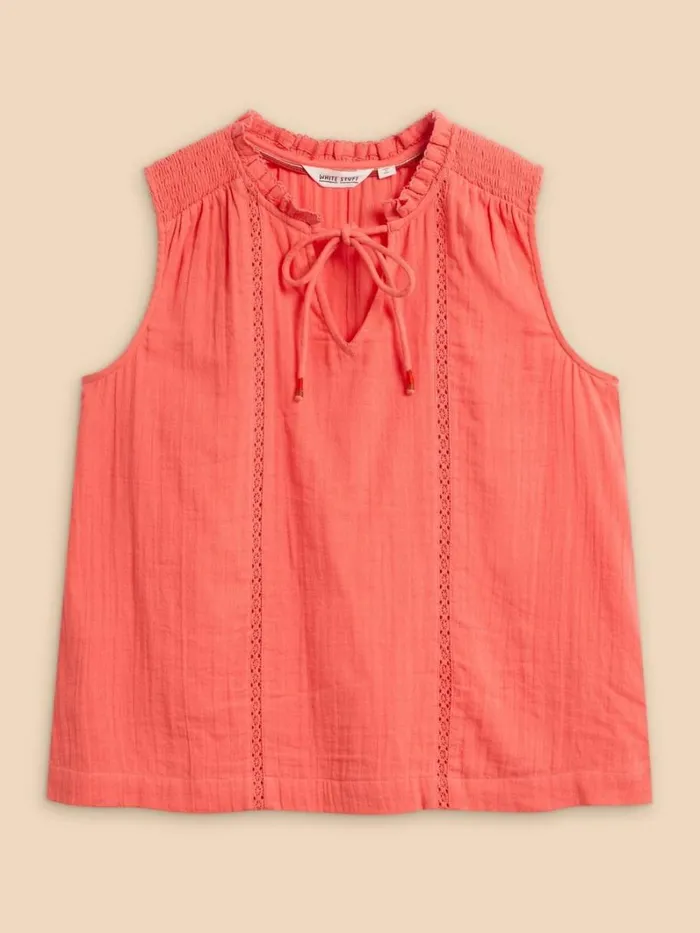 White Stuff TOPS and TEES Lottie Double Cloth Vest Mid Pink 8211 Women