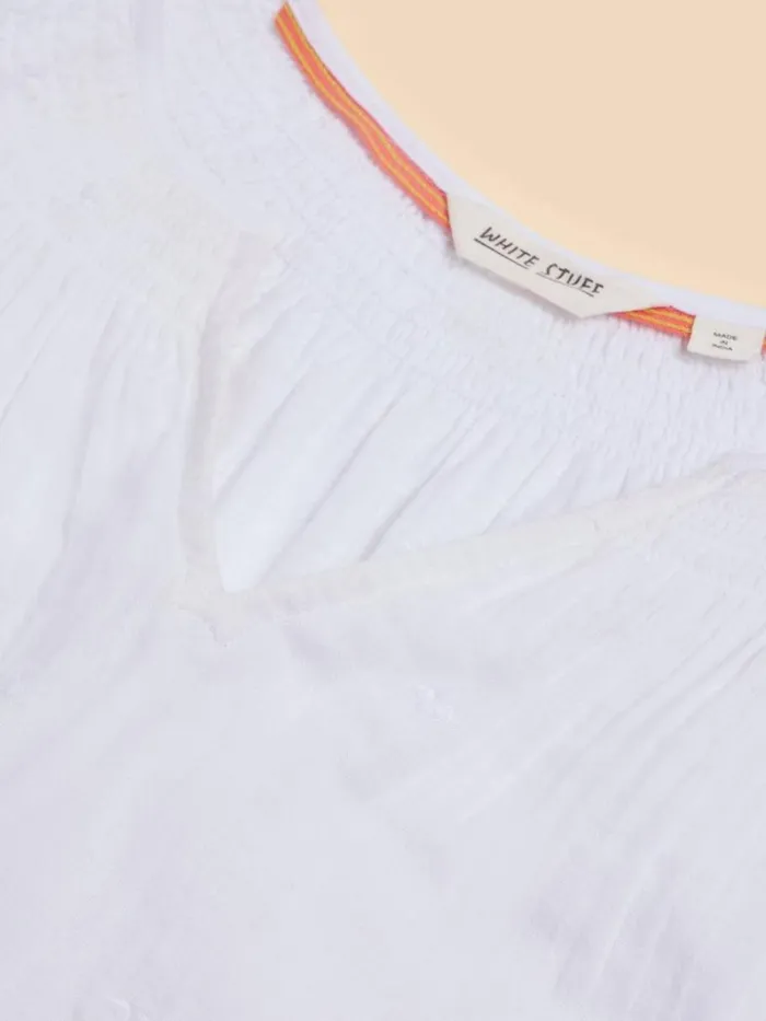 White Stuff TOPS and TEES LUELLA NOTCH NECK EMB TOP Brilliant White 8211 Women White Stuff TOPS and TEES LUELLA NOTCH NECK EMB TOP Brilliant White 8211 Women