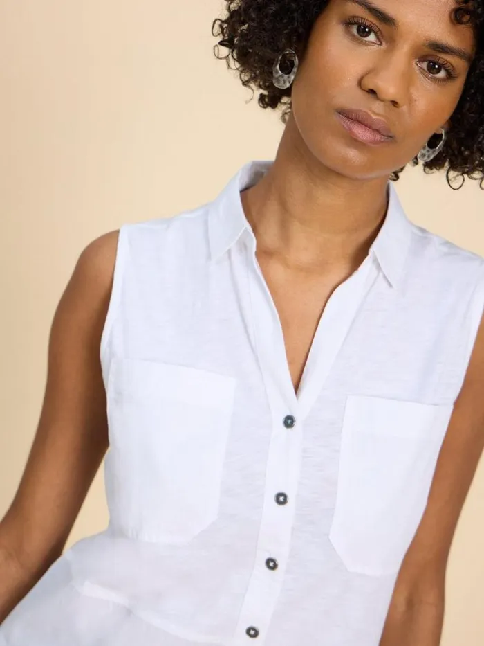White Stuff TOPS and TEES MELANIE MIX LONGLINE SHIRT Natural White 8211 Women