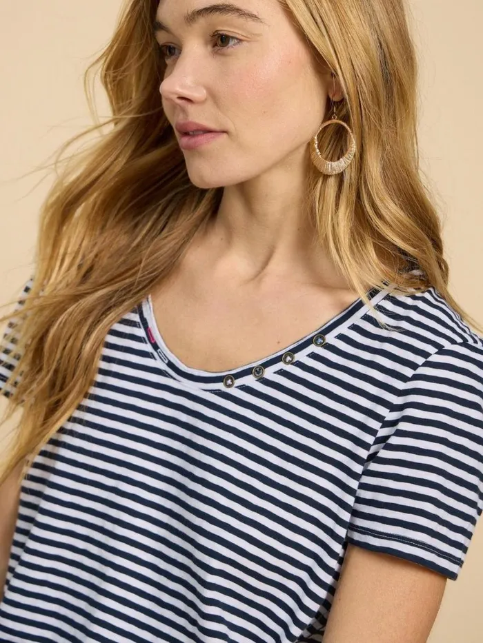 White Stuff TOPS and TEES NADIA SS SCOOP NECK TEE White Multi 8211 Women