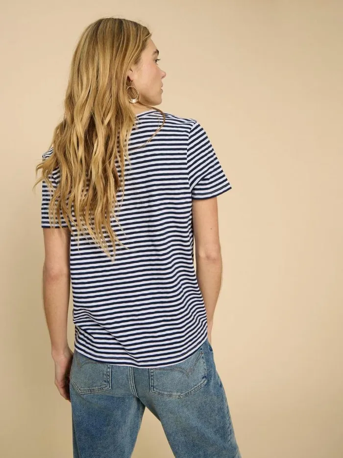 White Stuff TOPS and TEES NADIA SS SCOOP NECK TEE White Multi 8211 Women