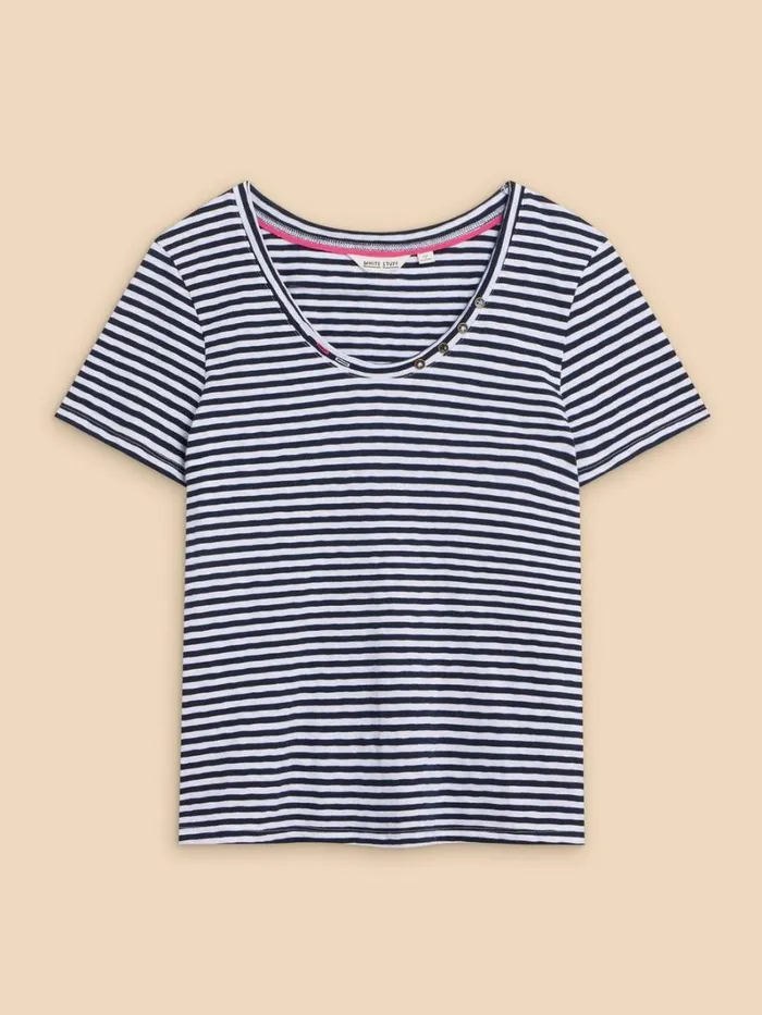 White Stuff TOPS and TEES NADIA SS SCOOP NECK TEE White Multi 8211 Women