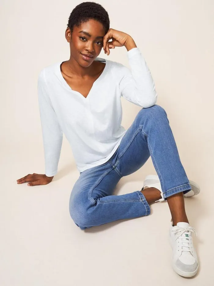 White Stuff TOPS and TEES Nelly LS Tee Brilliant White 8211 Women