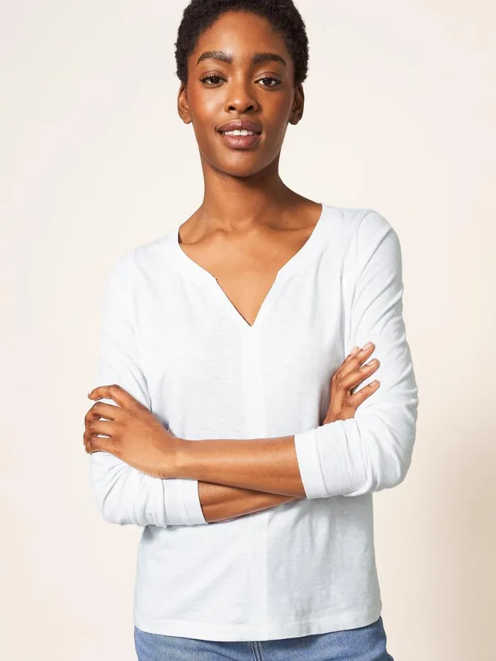 White Stuff TOPS and TEES Nelly LS Tee Brilliant White 8211 Women White Stuff TOPS and TEES Nelly LS Tee Brilliant White 8211 Women