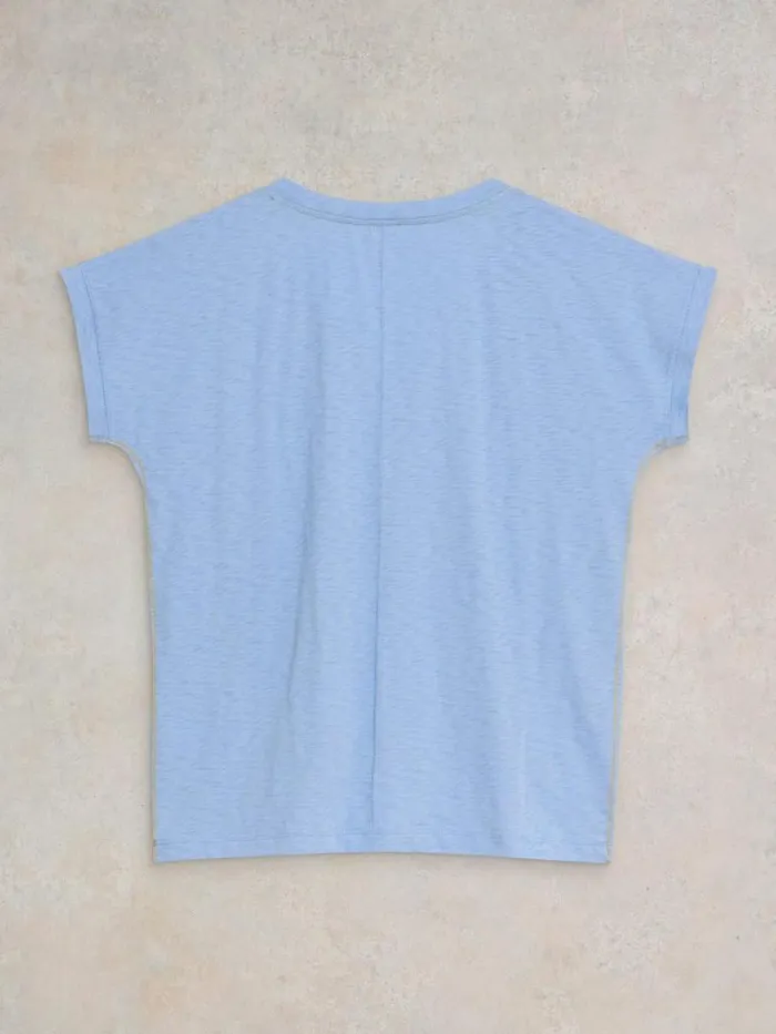 White Stuff TOPS and TEES NELLY NOTCH NECK COTTON TEE Light Blue 8211 Women White Stuff TOPS and TEES NELLY NOTCH NECK COTTON TEE Light Blue 8211 Women