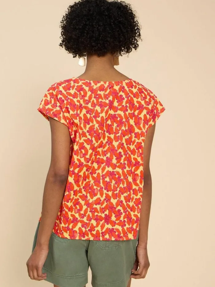 White Stuff TOPS and TEES Rae Organic Cotton Vest Orange Multi 8211 Women White Stuff TOPS and TEES Rae Organic Cotton Vest Orange Multi 8211 Women