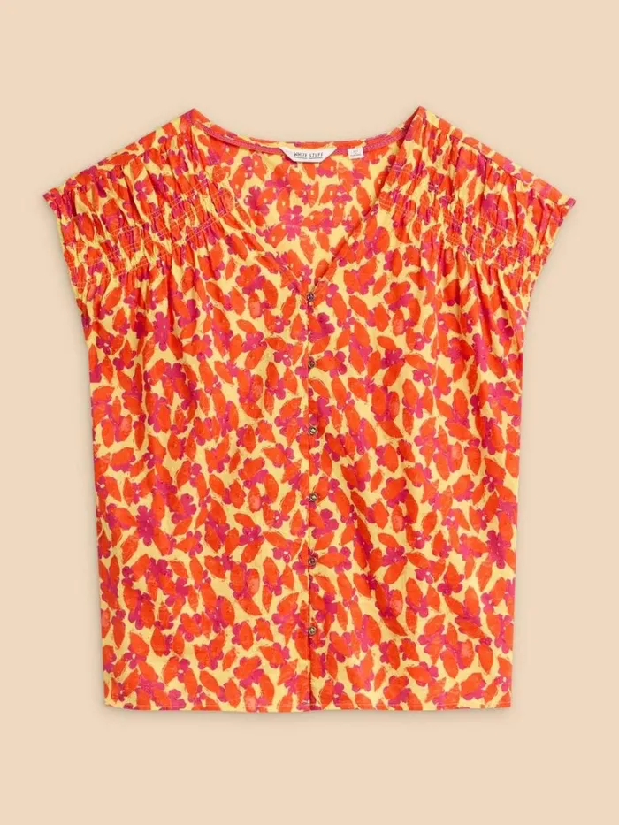 White Stuff TOPS and TEES Rae Organic Cotton Vest Orange Multi 8211 Women White Stuff TOPS and TEES Rae Organic Cotton Vest Orange Multi 8211 Women