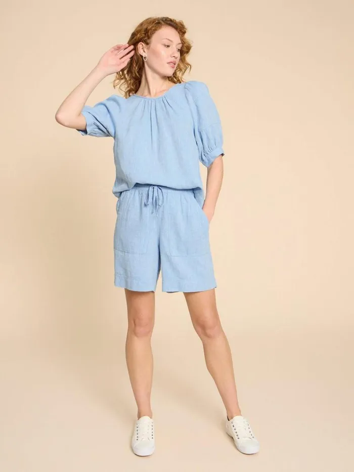 White Stuff TOPS and TEES Shelly Linen Blend Top Chambray Blue 8211 Women