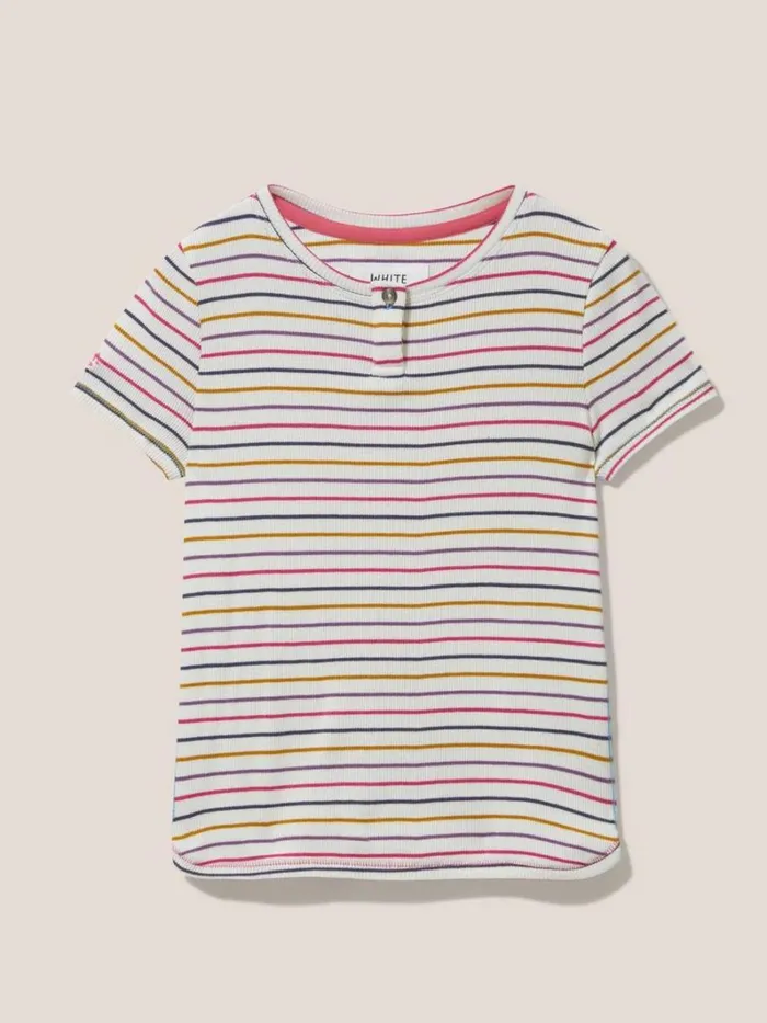 White Stuff TOPS Casey Striped T Shirt Natural Multi 8211 Kids