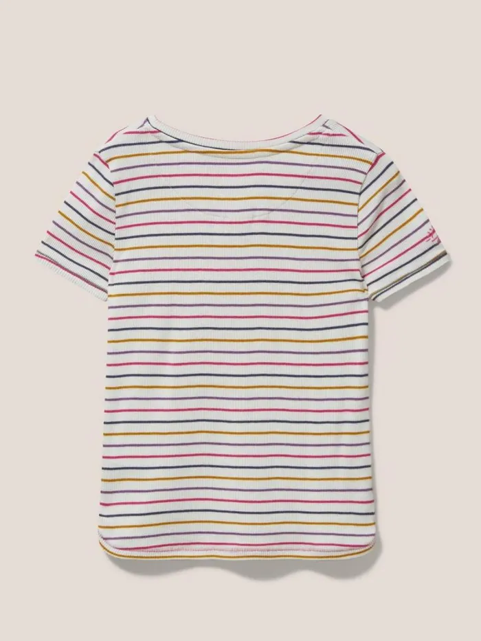 White Stuff TOPS Casey Striped T Shirt Natural Multi 8211 Kids