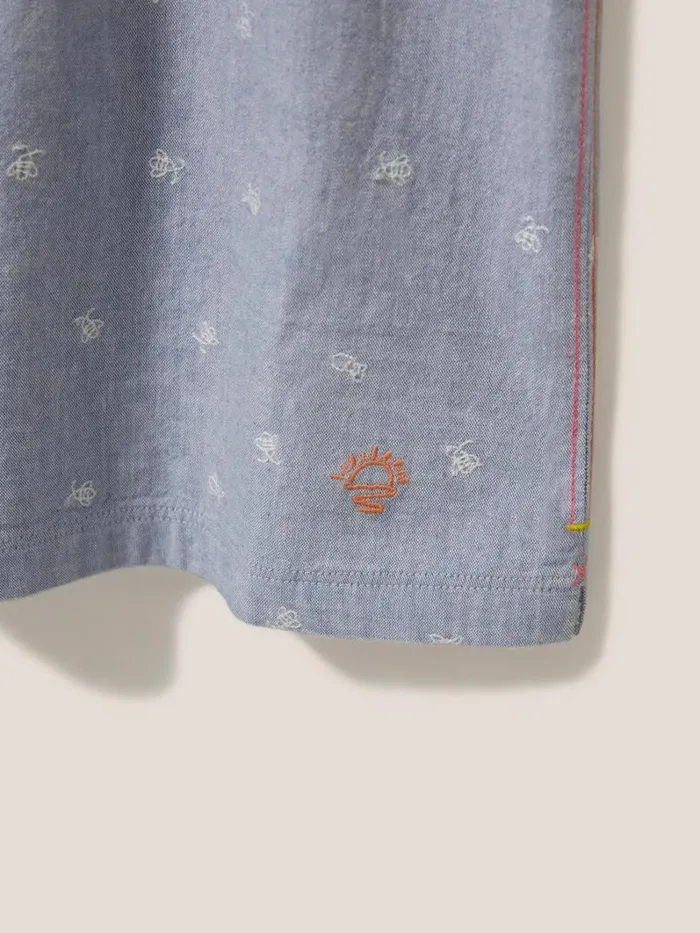 White Stuff TOPS Chambray Frill Top Chambray Blue 8211 Kids White Stuff TOPS Chambray Frill Top Chambray Blue 8211 Kids