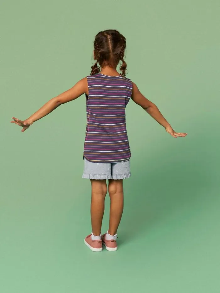 White Stuff TOPS Mini Sherbert Striped Vest Purple Multi 8211 Kids