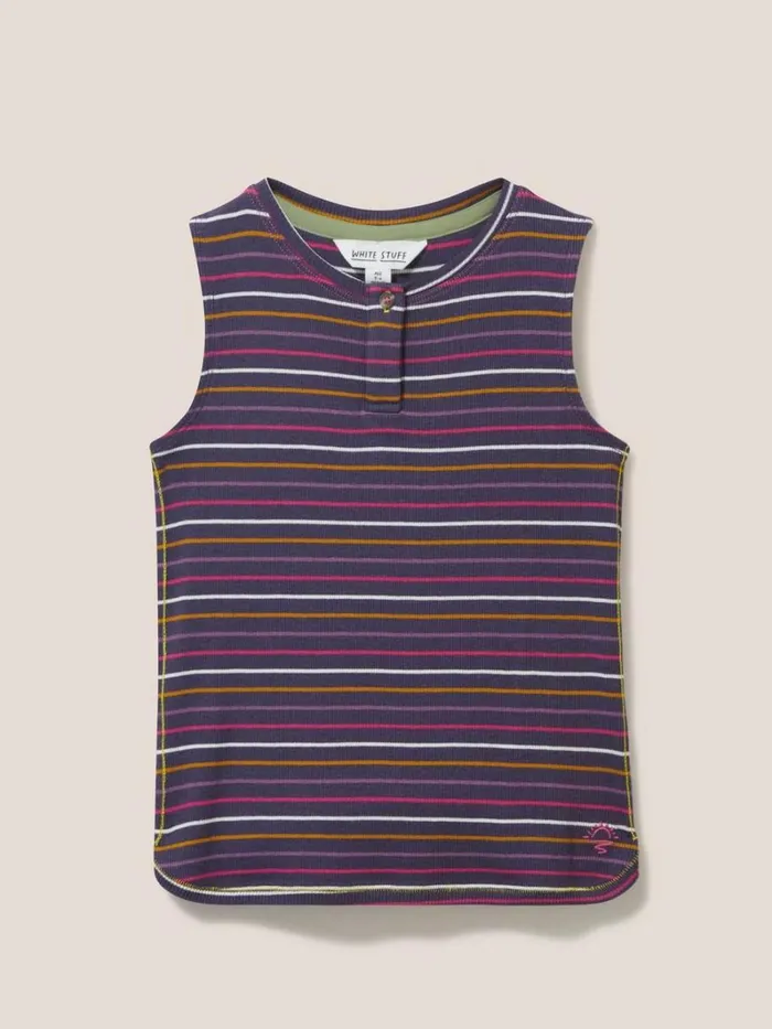 White Stuff TOPS Mini Sherbert Striped Vest Purple Multi 8211 Kids