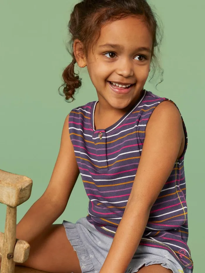White Stuff TOPS Mini Sherbert Striped Vest Purple Multi 8211 Kids