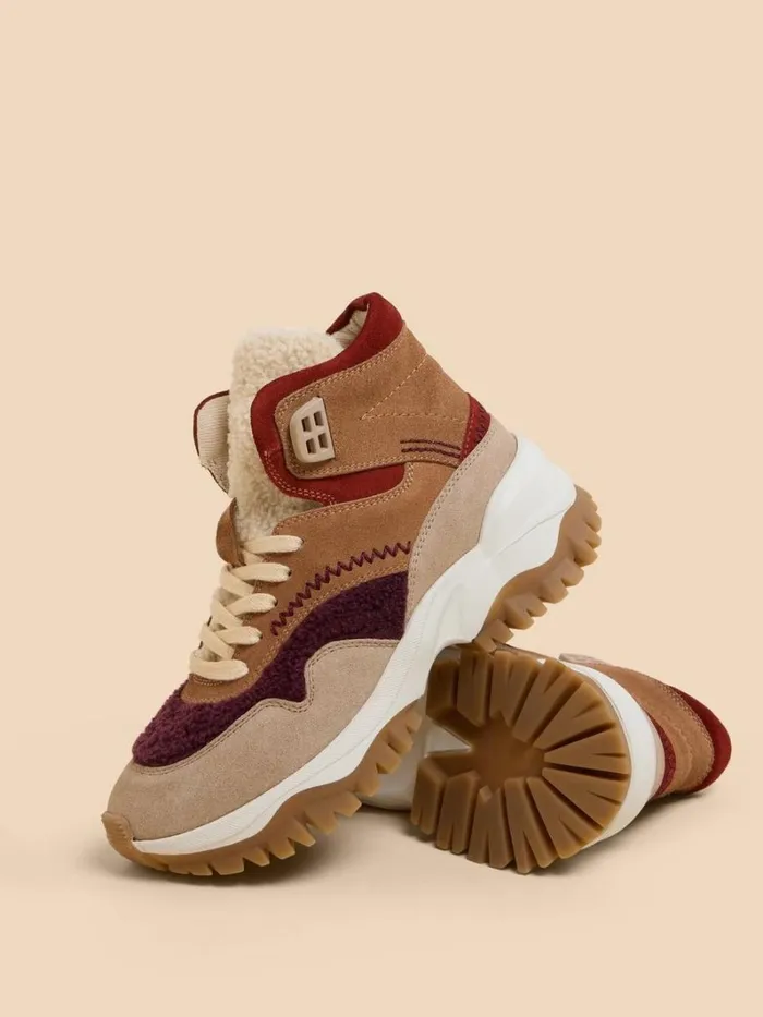 White Stuff TRAINERS Chunky Suede HiTop Trainer Tan Multi 8211 Women White Stuff TRAINERS Chunky Suede HiTop Trainer Tan Multi 8211 Women