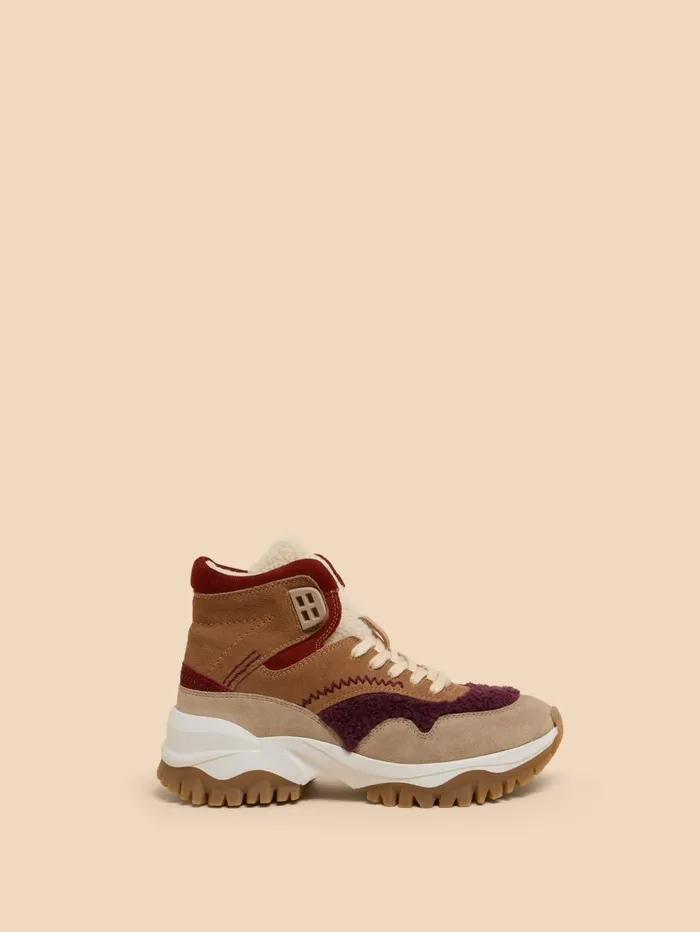White Stuff TRAINERS Chunky Suede HiTop Trainer Tan Multi 8211 Women White Stuff TRAINERS Chunky Suede HiTop Trainer Tan Multi 8211 Women