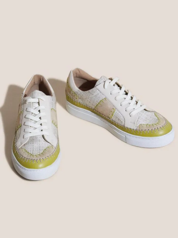 White Stuff TRAINERS Craft Lace Up Trainer Natural Multi 8211 Women