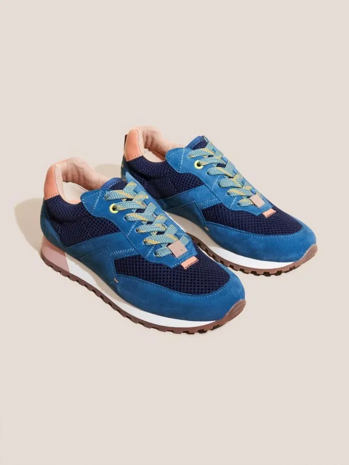 White Stuff TRAINERS Retro Sports Trainers Blue Multi 8211 Women