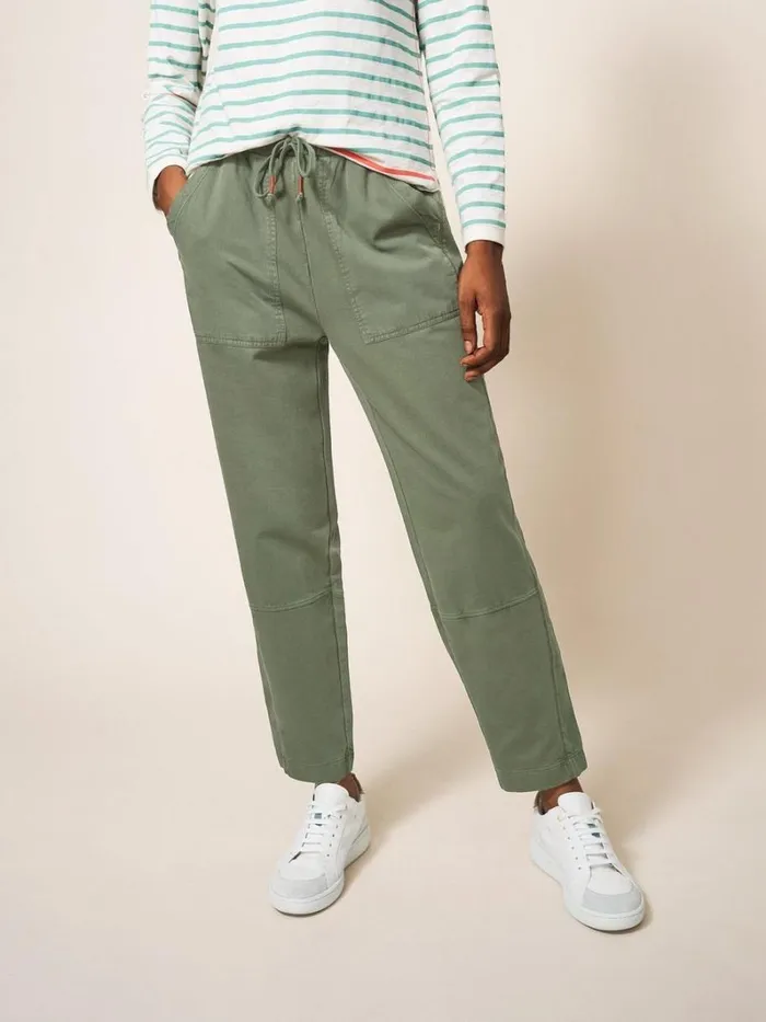 White Stuff TROUSERS Ava Jersey Jogger Khaki Green 8211 Women