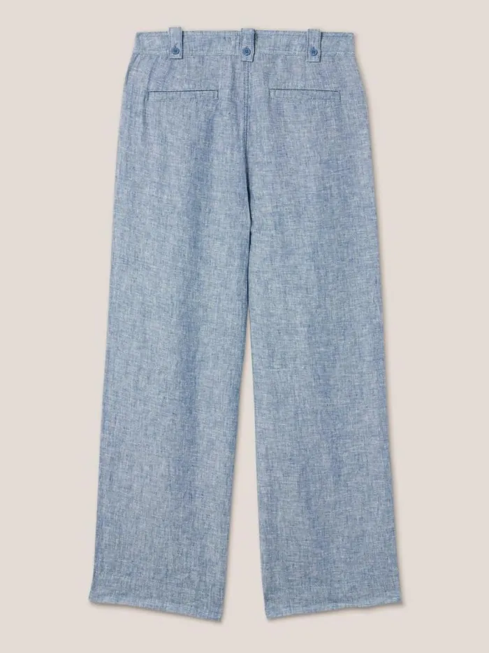 White Stuff TROUSERS Belle Wide Leg Linen Trouser Chambray Blue 8211 Women White Stuff TROUSERS Belle Wide Leg Linen Trouser Chambray Blue 8211 Women