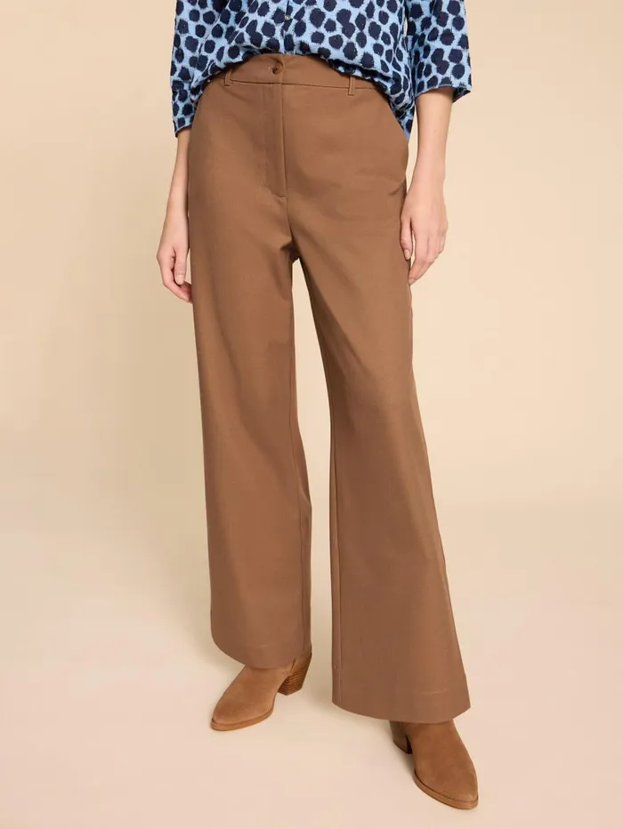 White Stuff TROUSERS Belle Wide Leg Trouser Mid Tan 8211 Women