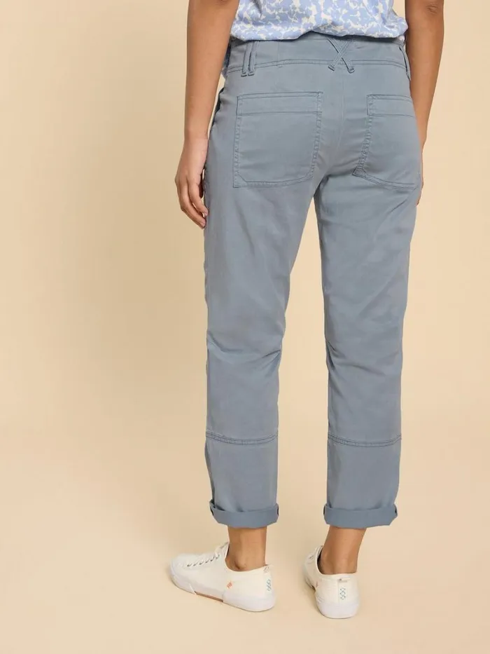 White Stuff TROUSERS Blaire Cotton Blend Trouser Mid Blue 8211 Women
