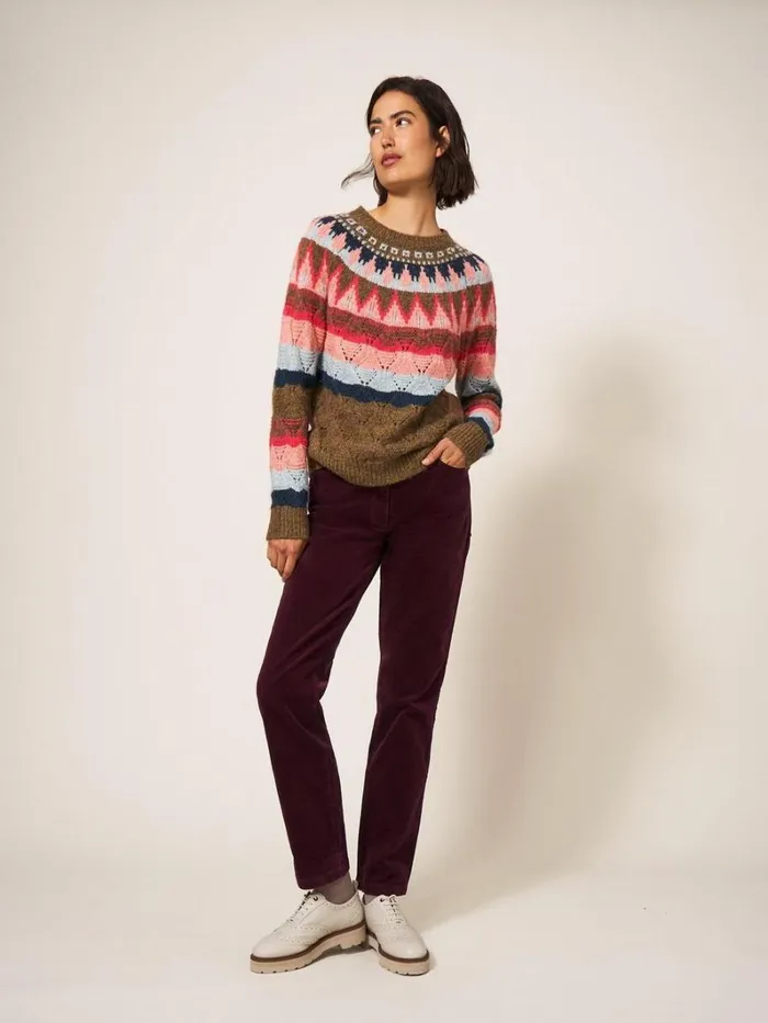 White Stuff TROUSERS Brooke Mid Rise Cord Trouser Dk Plum 8211 Women
