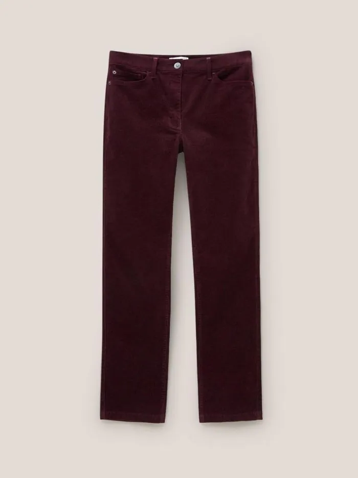 White Stuff TROUSERS Brooke Mid Rise Cord Trouser Dk Plum 8211 Women