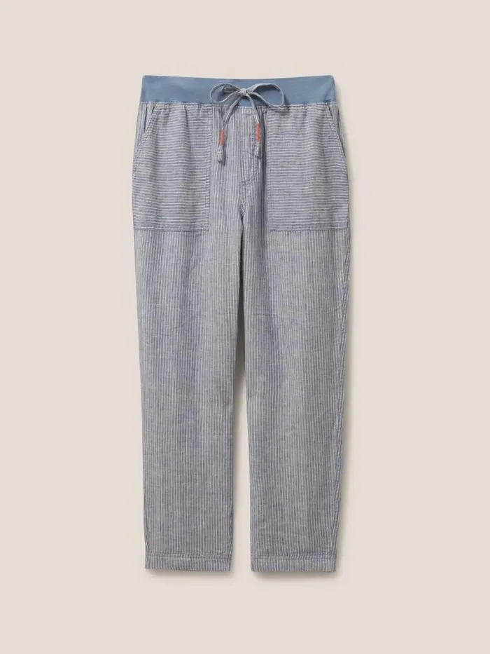 White Stuff TROUSERS Effie Linen Trouser Blue Multi 8211 Women