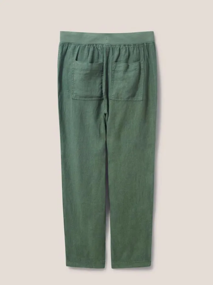 White Stuff TROUSERS Effie Linen Trouser Khaki Green 8211 Women