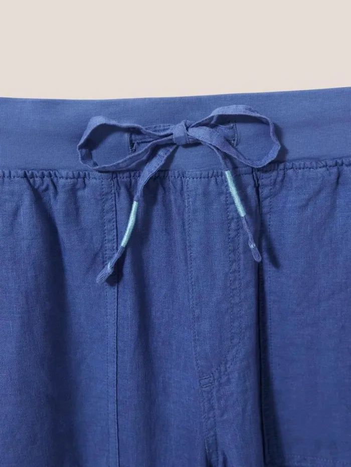 White Stuff TROUSERS Effie Linen Trouser Mid Blue 8211 Women