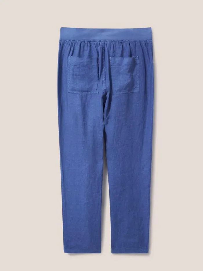 White Stuff TROUSERS Effie Linen Trouser Mid Blue 8211 Women