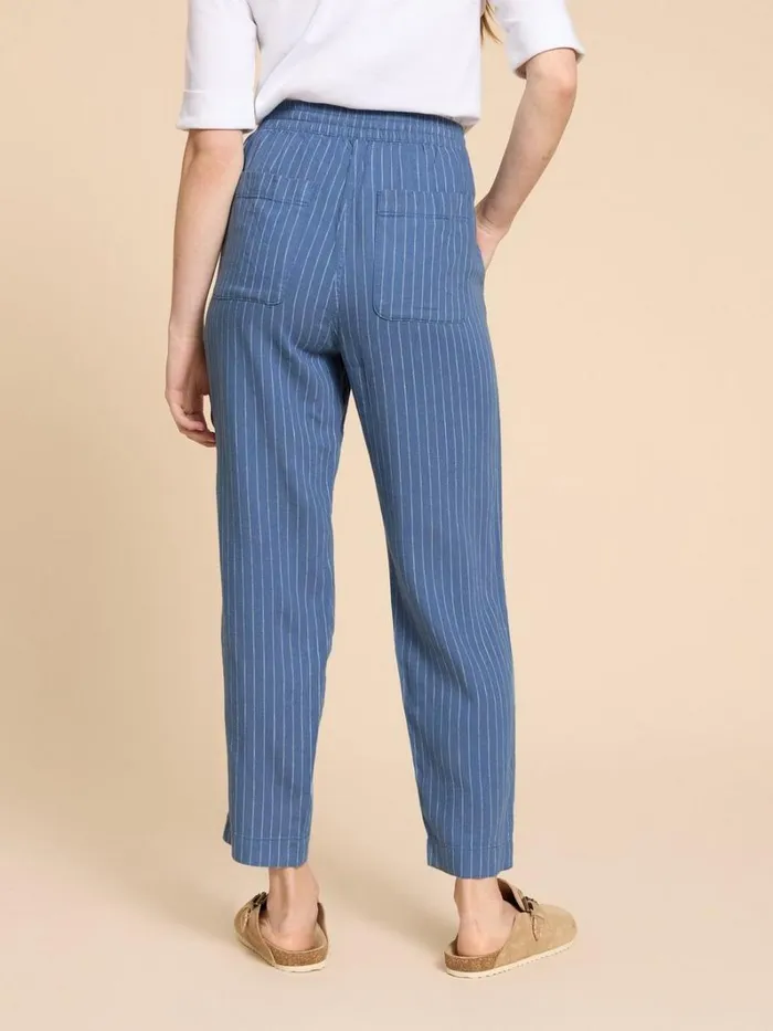 White Stuff TROUSERS Elle Linen Blend Trouser Blue Multi 8211 Women