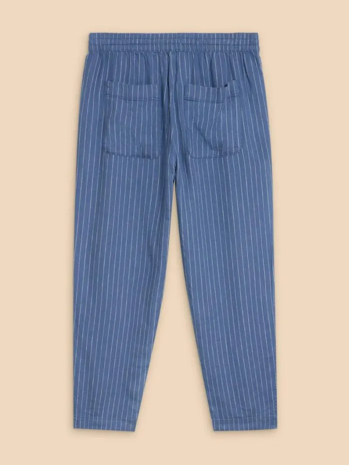 White Stuff TROUSERS Elle Linen Blend Trouser Blue Multi 8211 Women