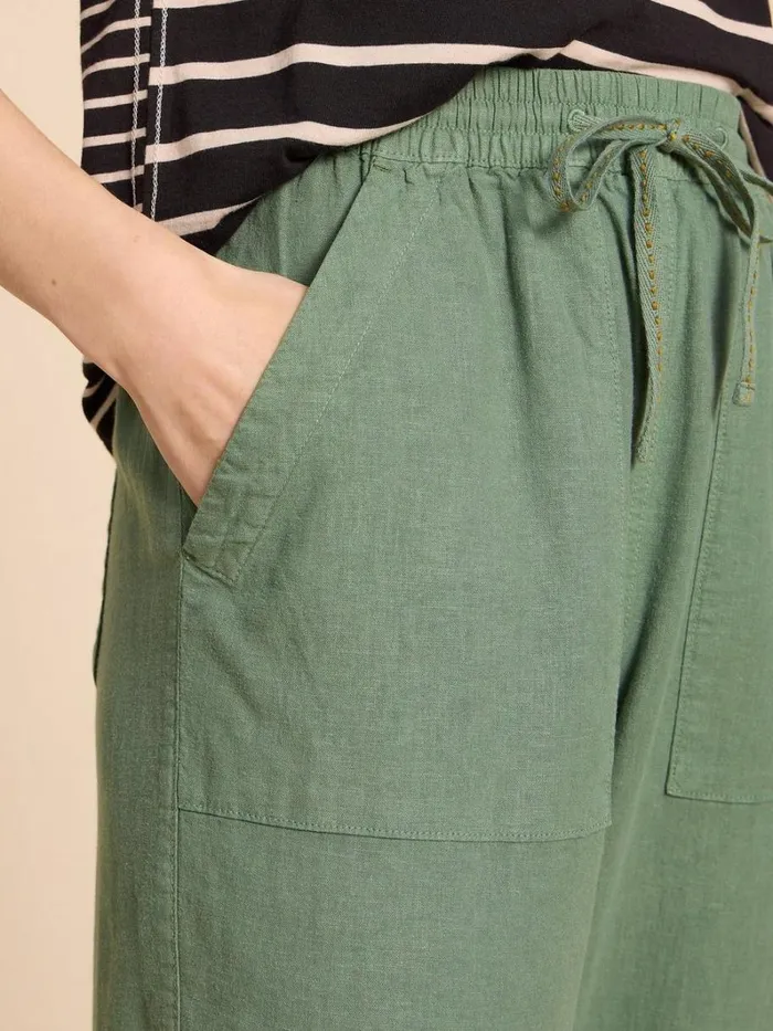 White Stuff TROUSERS Elle Linen Blend Trouser Mid Green 8211 Women White Stuff TROUSERS Elle Linen Blend Trouser Mid Green 8211 Women