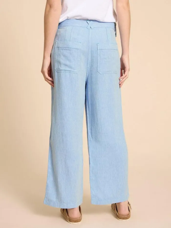 White Stuff TROUSERS Harper Linen Blend Trouser Chambray Blue 8211 Women White Stuff TROUSERS Harper Linen Blend Trouser Chambray Blue 8211 Women