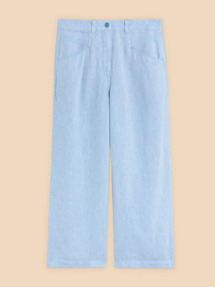 White Stuff TROUSERS Harper Linen Blend Trouser Chambray Blue 8211 Women White Stuff TROUSERS Harper Linen Blend Trouser Chambray Blue 8211 Women