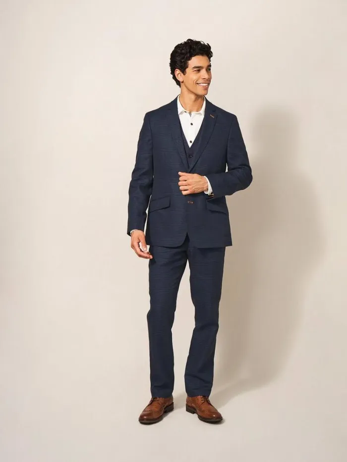 White Stuff TROUSERS Harrison Check Trouser Deep Blue 8211 Men