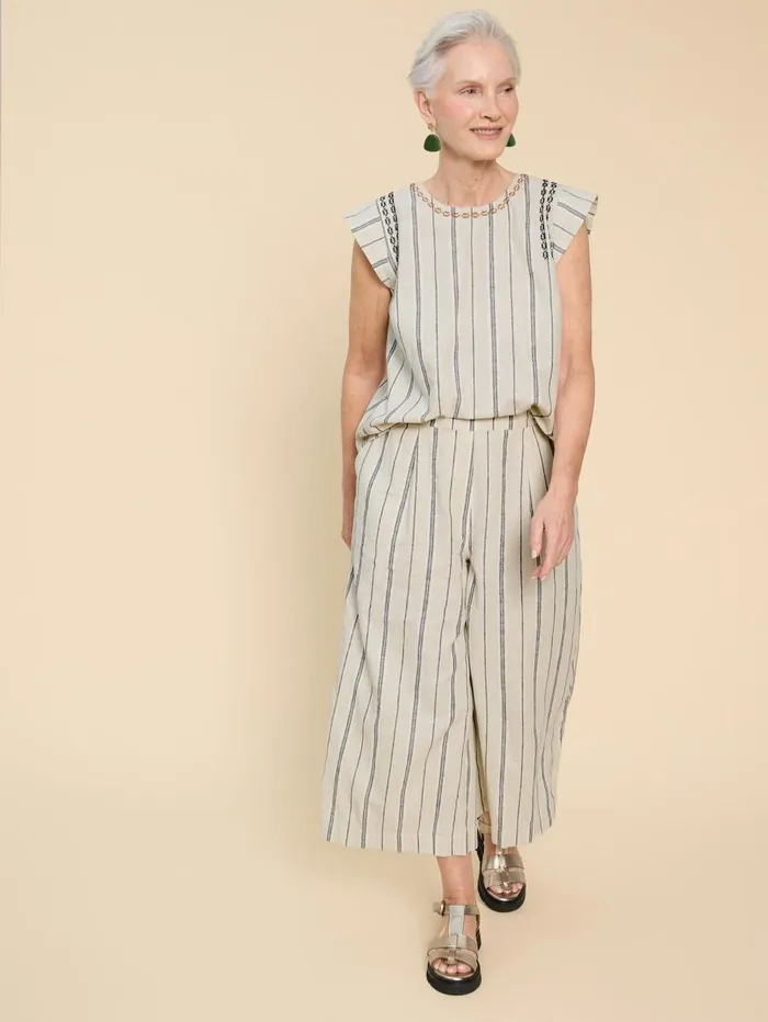 White Stuff TROUSERS Lisette Stripe Culotte Natural Multi 8211 Women White Stuff TROUSERS Lisette Stripe Culotte Natural Multi 8211 Women