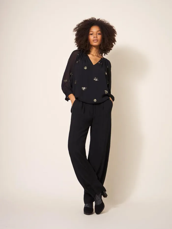 White Stuff TROUSERS Lucinda Crepe Wide Leg Trouser Pure Black 8211 Women White Stuff TROUSERS Lucinda Crepe Wide Leg Trouser Pure Black 8211 Women