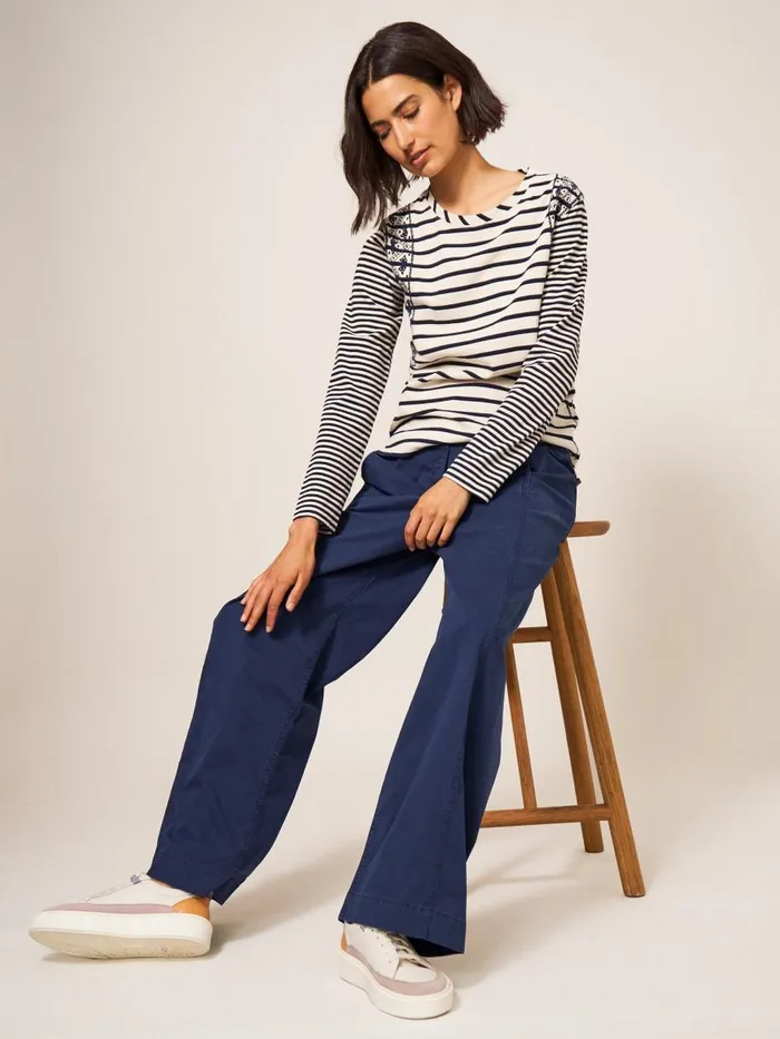 White Stuff TROUSERS Paulette Wide Leg Trouser Dark Navy 8211 Women