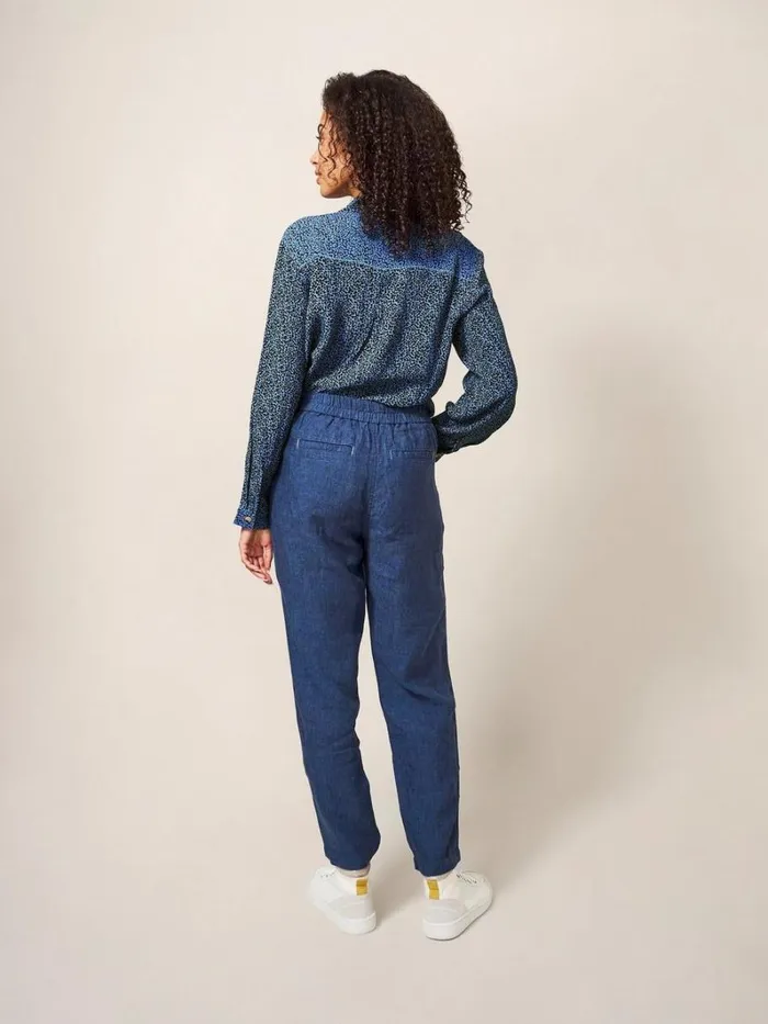 White Stuff TROUSERS Rowena Linen Trouser Dark Navy 8211 Women
