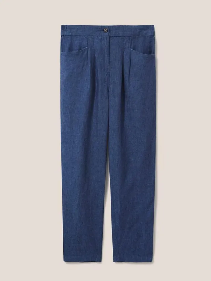 White Stuff TROUSERS Rowena Linen Trouser Dark Navy 8211 Women