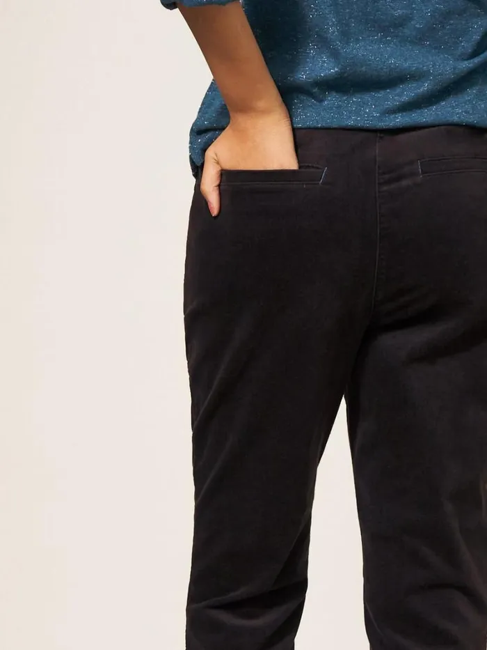 White Stuff TROUSERS Savannah Velvet Trouser Pure Black 8211 Women