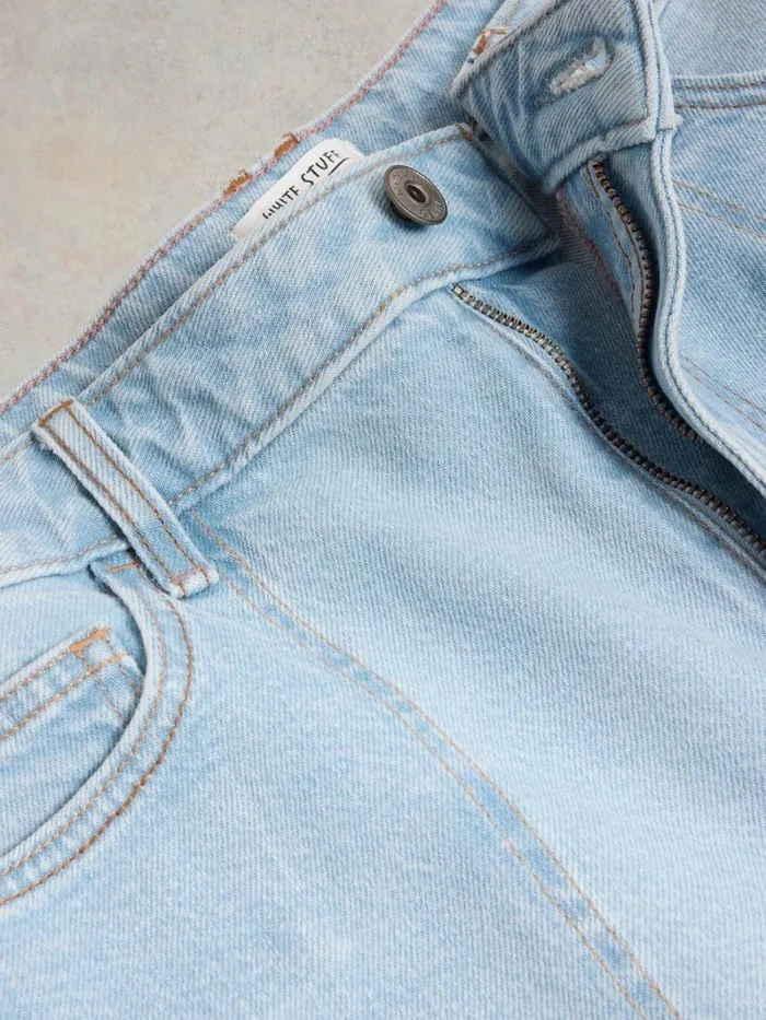 White Stuff TROUSERS Tia Wide Leg Crop Jean Light Denim 8211 Women